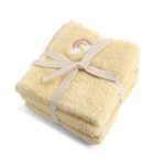 Filibabba Washcloth 27x27 GOTS 4 Pack - Embroidered Rainbow